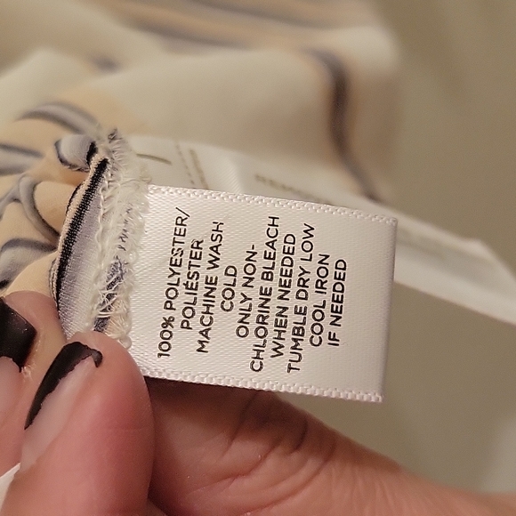 Loft Stripe Chiffon blouse NWT Size Med Career Office Elevated Basic - Picture 6 of 7